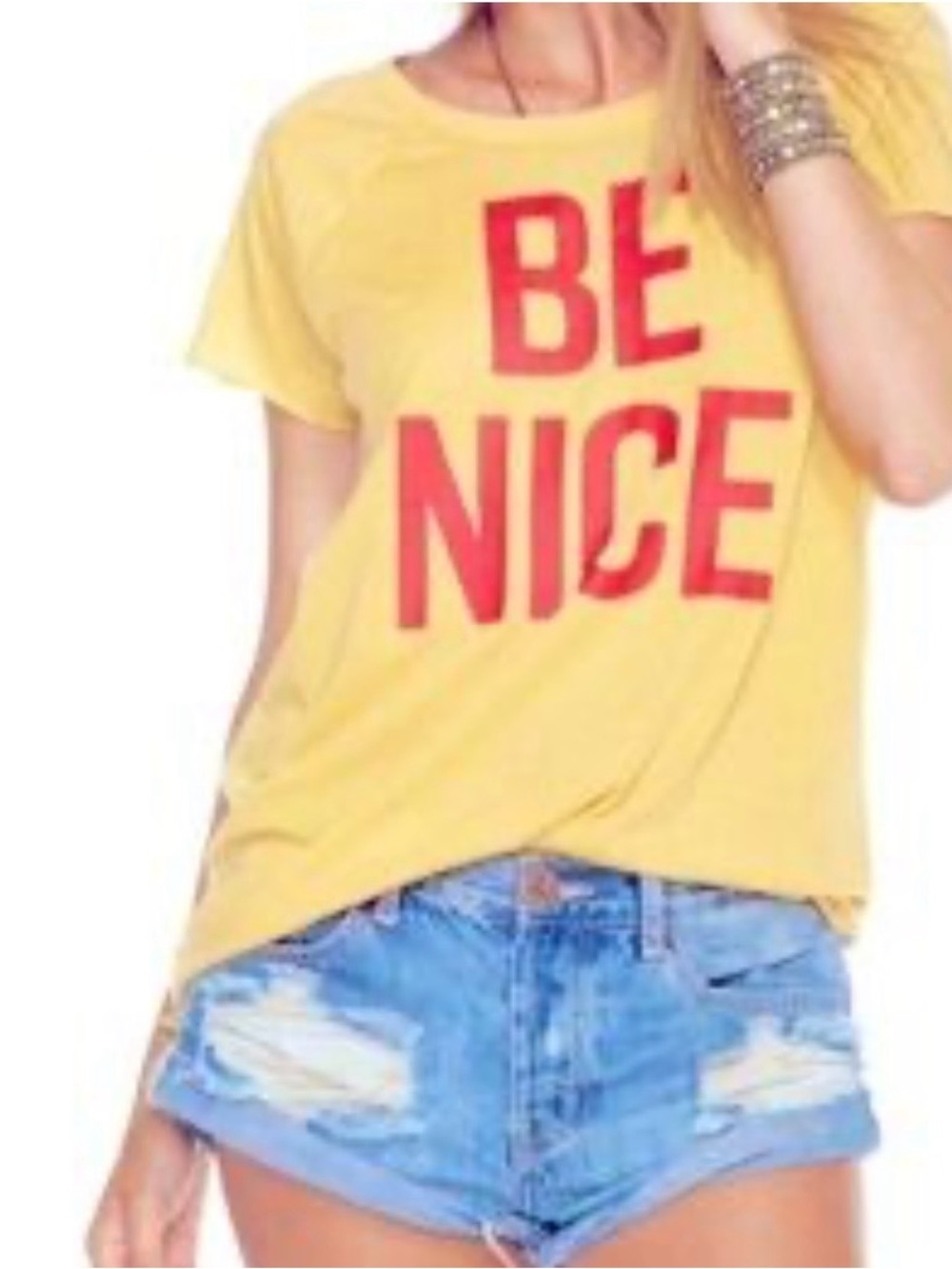 Chaser Be Nice Yellow Graphic Tee
